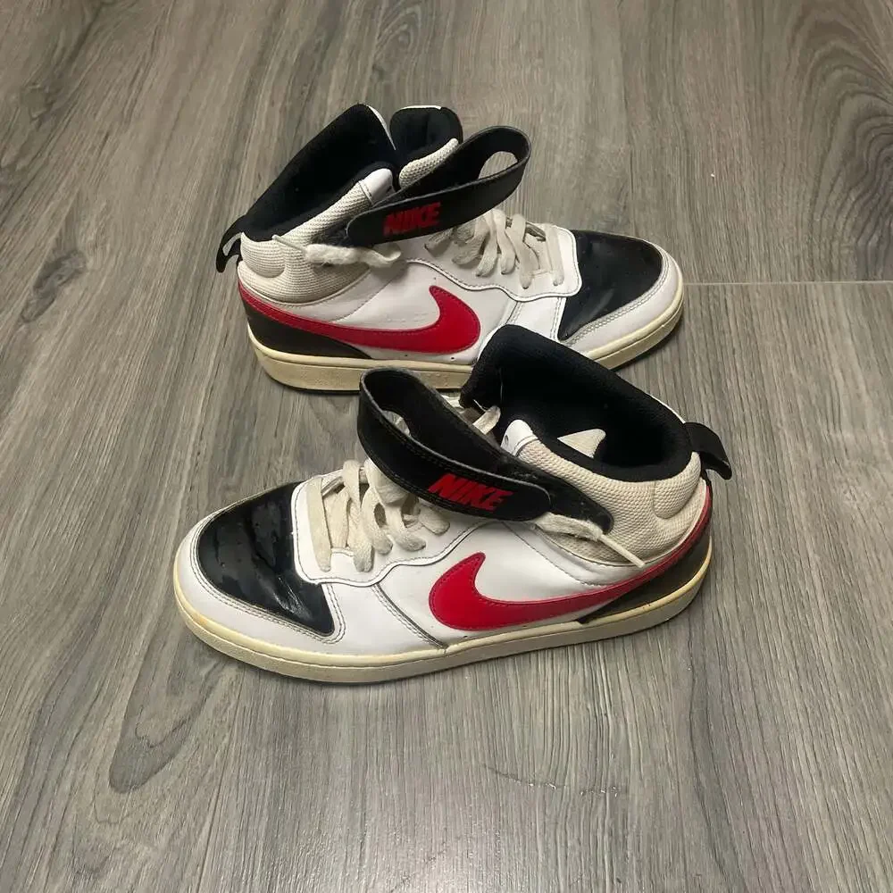 Nike Court Borough Mid 2 Youth White/Black/University Red CD7782-110